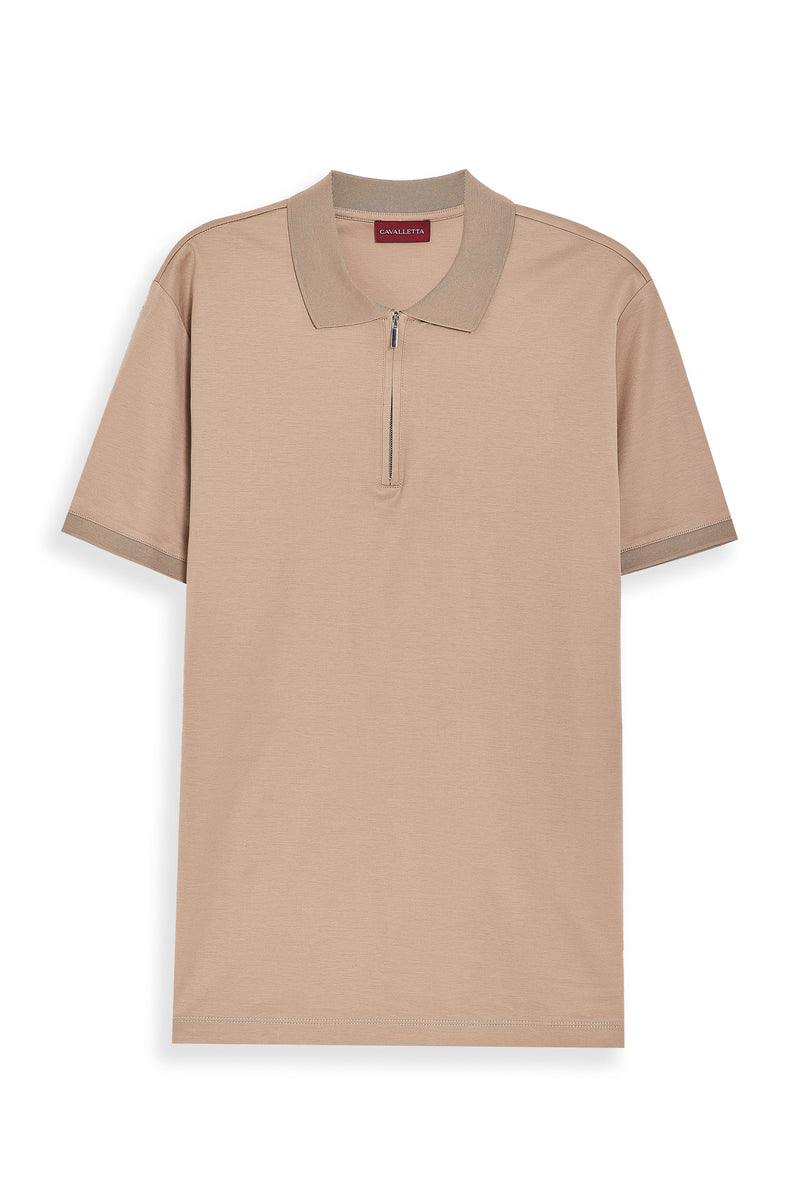 Sand Zipper Polo t-shirt – Mercerized Supima
