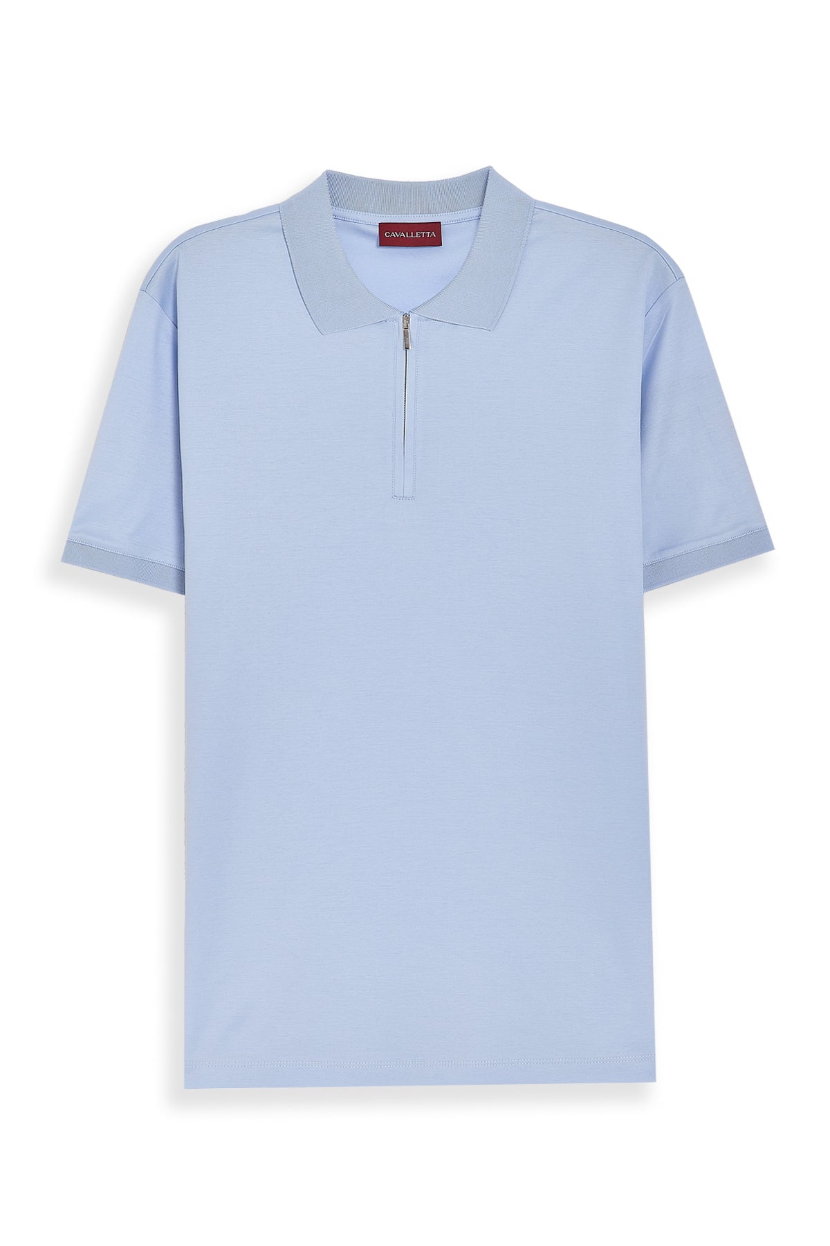 Baby Blue Zipper Polo t-shirt – Mercerized Supima