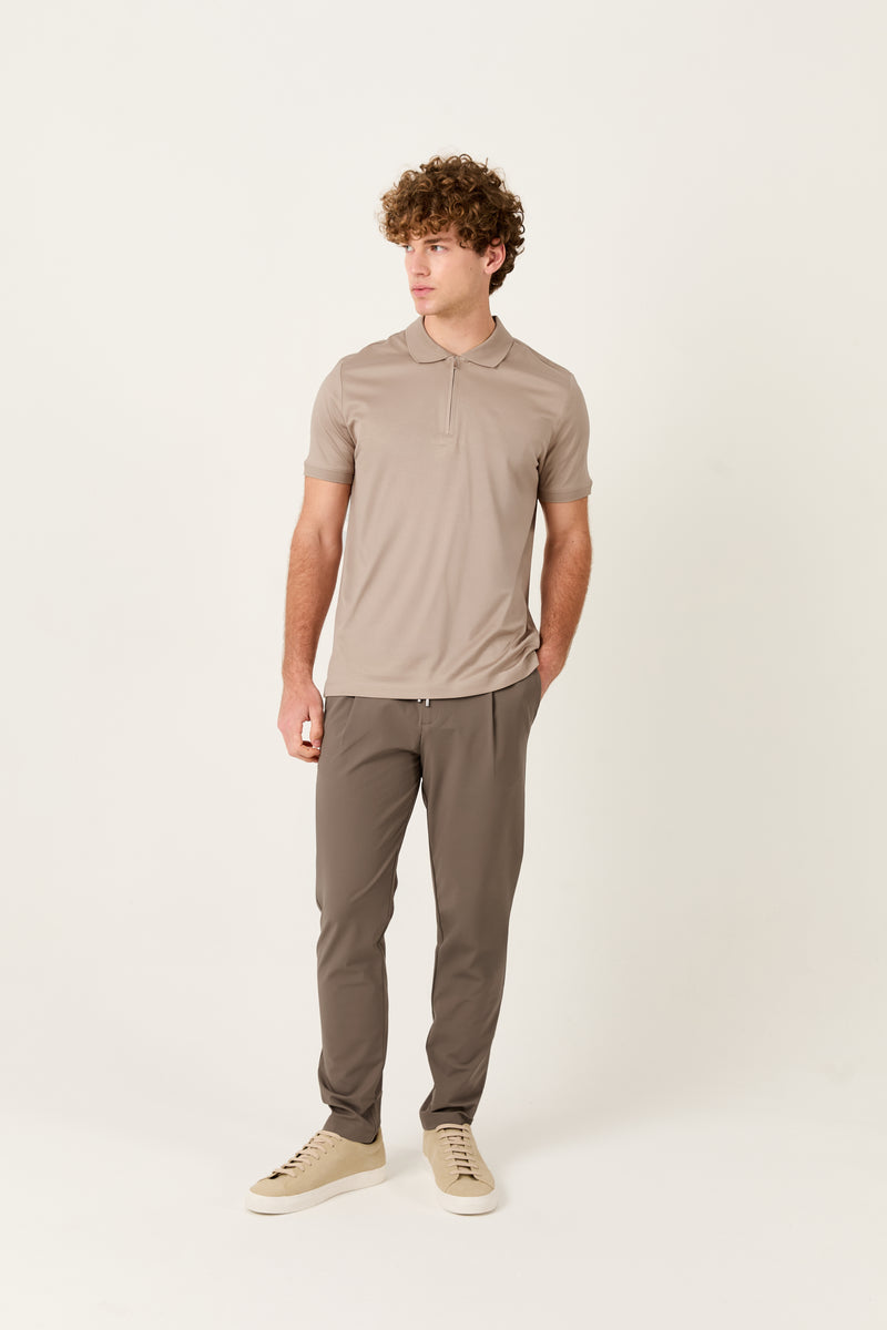 Sand Zipper Polo t-shirt – Mercerized Supima