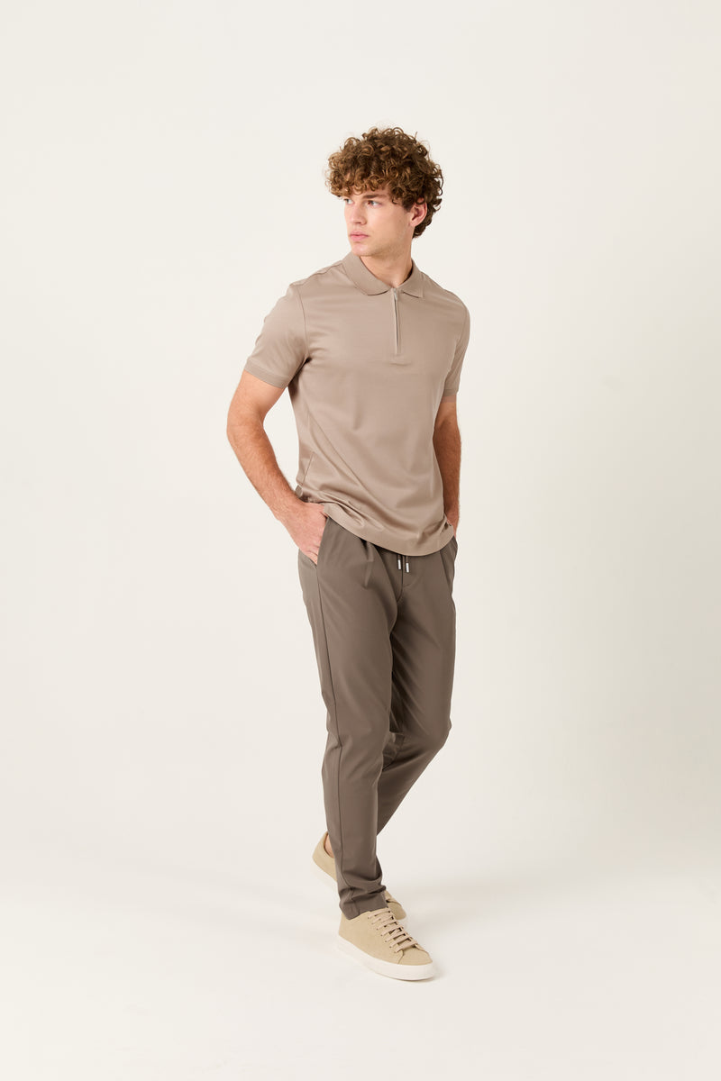 Sand Zipper Polo t-shirt – Mercerized Supima