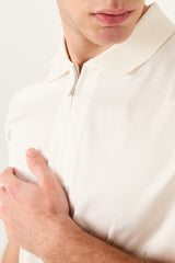 White Polo Zipper Polo t-shirt – Mercerized Supima