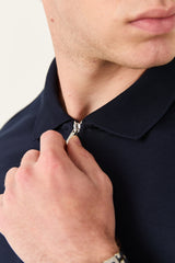 Navy Polo Zipper Polo t-shirt – Mercerized Supima